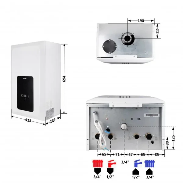 Котел газовый Airfel Elegant 18 кВт двухконтурный турбированный (AIRFELELEGANT182023)