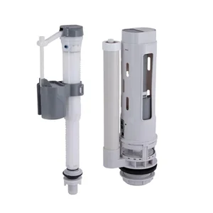 Qtap HY3 (Nando)  комплект арматуры для бачка унитаза с двойной круглой кнопкой смыва 4,8 см и клапаном нижней подачи воды, 3/6L CHR