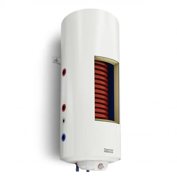 Комбінований водонагрівач Thermo Alliance Neptun 120 л вертикальний білий, мокрий ТЕН 2 кВт, ліве підключення теплообмінника 0, 95 м² (CWH1204811SL)