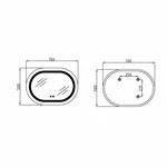 Дзеркало Qtap Gemini 500х700 з LED-підсвічуванням Touch, з антизапотіванням, з димером, рег. темп. кольору (3000-6500K) QT2578R5070