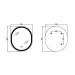 Дзеркало Qtap Gemini 800х700 з LED-підсвічуванням Touch, з антизапотіванням, з димером, рег. темп. кольору (3000-6500K) QT2578R8072B
