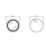 Дзеркало Lidz Aria R600 сенсорне з LED-підсвічуванням, антизапотіванням та димером (LD78LR600)