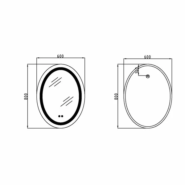 Дзеркало Lidz Vida LD78LF6080 з сенсорним LED-підсвічуванням, антизапотіванням та димером (LD78LF6080)