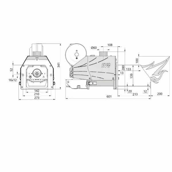 Горелка пеллетная Thermo Alliance Evo 23 кВт в комплекте с шнеком 1.5м