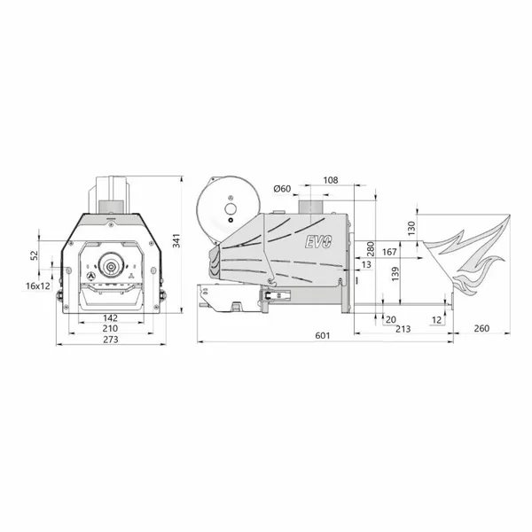 Горелка пеллетная Thermo Alliance Evo 30 кВт в комплекте с шнеком 1.5м