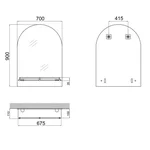 Дзеркало Lidz Tani 07.03 настінне з поличкою та дугоподібним верхом (LD78TA7090)