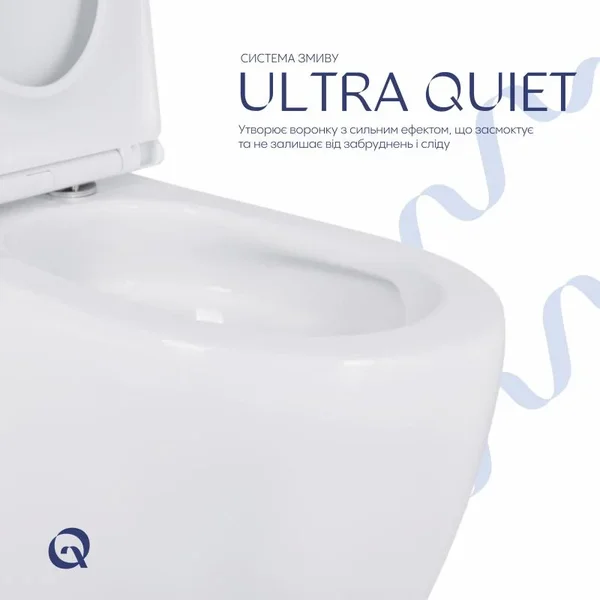 Унітаз-компакт підлоговий Qtap Robin New Ultra Quiet білий безобідковий з сидінням Soft-close (QT13226083AW)