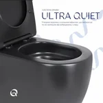 Унітаз-компакт підлоговий Qtap Robin Ultra Quiet безобідковий чорний матовий з сидінням Soft-close (QT13226083AMB)