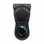 Унітаз-компакт підлоговий Qtap Robin Ultra Quiet безобідковий чорний матовий з сидінням Soft-close (QT13226083AMB)