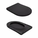 Унітаз-компакт підлоговий Qtap Robin Ultra Quiet безобідковий чорний матовий з сидінням Soft-close (QT13226083AMB)