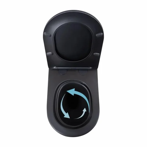 Підвісний унітаз Qtap Scorpio Ultra Quiet безобідковий матовий чорний з сидінням Soft-close (QT14332380AMB)