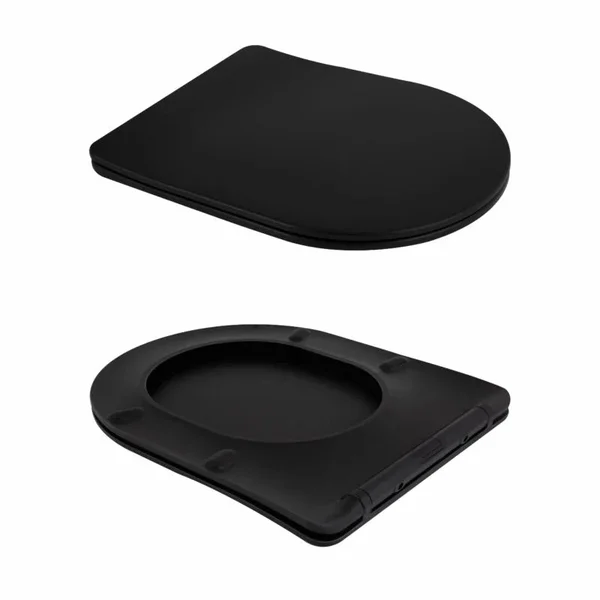 Підвісний унітаз Qtap Scorpio Ultra Quiet безобідковий матовий чорний з сидінням Soft-close (QT14332380AMB)