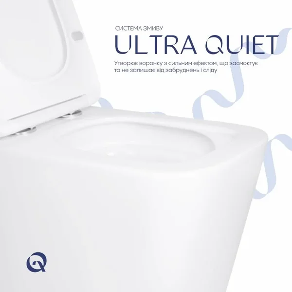 Унітаз підвісний Qtap QT17332303AW Tern Ultra Quiet білий безобідковий з сидінням soft-close (QT17332303AW)