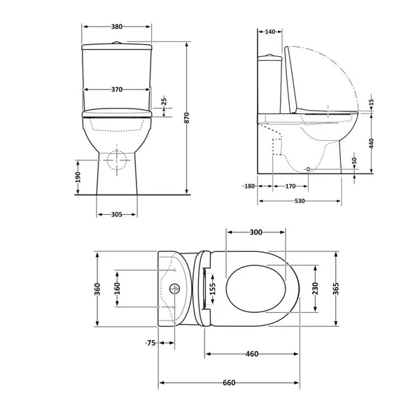 Унітаз-компакт підлоговий Qtap QT18226092AW Virgo Ultra Quiet керамічний білий, безобідковий з сидінням Soft-close (QT18226092AW)