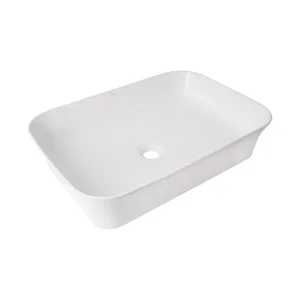 Раковина накладная Qtap Virgo N прямоугольная без донного клапана WHITE QT18116308W