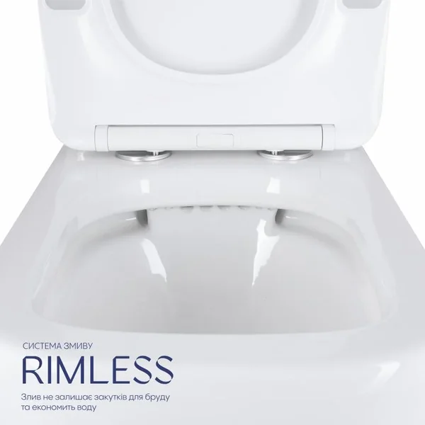 Унитаз-компакт Qtap QT27228303W Stenava белый безободковый с сиденьем Soft-close (QT27228303W)