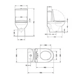 Унітаз-моноблок підлоговий Qtap Kolibri Ultra Quiet безобідковий з сидінням Soft-close WHITE QT10226380W