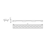 Решетка для линейного трапа Qtap Grate FD600 из нержавеющей стали цвета никель, 600 мм (QTGRATENKSFD600)