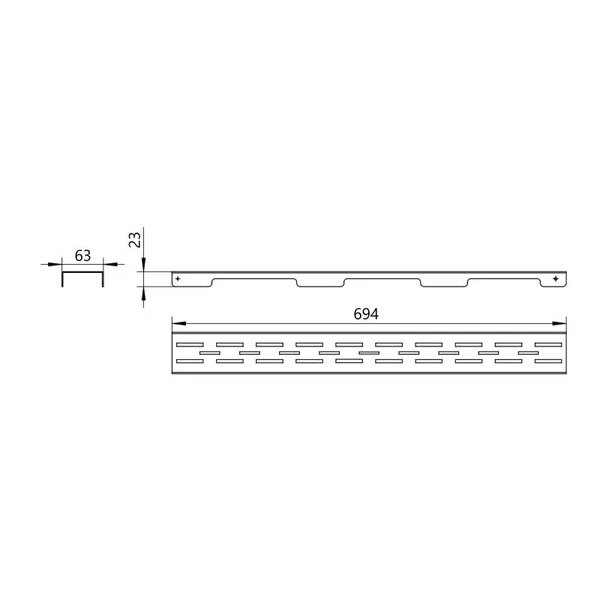 Решітка для лінійного трапу Qtap Grate FD700 (PVD)
