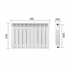 Радиатор биметаллический Thermo Alliance Bi-Vulcan PLUS 500/100 белый, секция 1, 8 кг (V500100BPLUS)