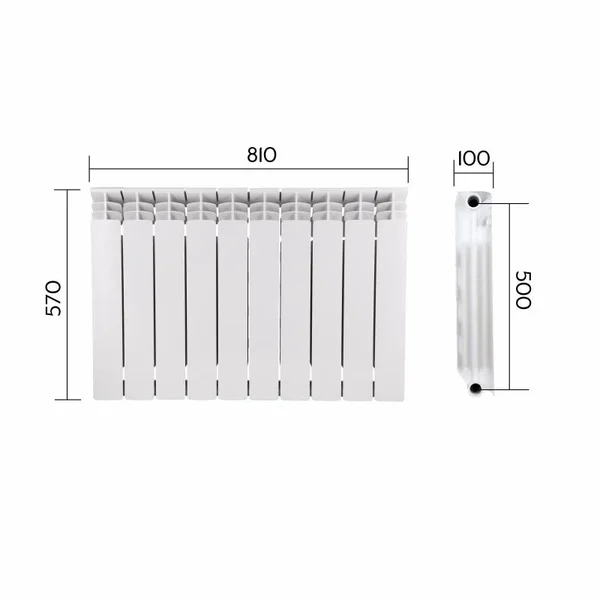 Радиатор биметаллический Thermo Alliance Bi-Vulcan PLUS 500/100 белый, секция 1, 8 кг (V500100BPLUS)