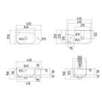 Раковина Qtap Tern подвесная керамическая белая 450×250 мм (QT1711H02RW)