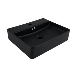 Раковина Qtap Nando LT 500х420х130 Matt black QT12116146AMB