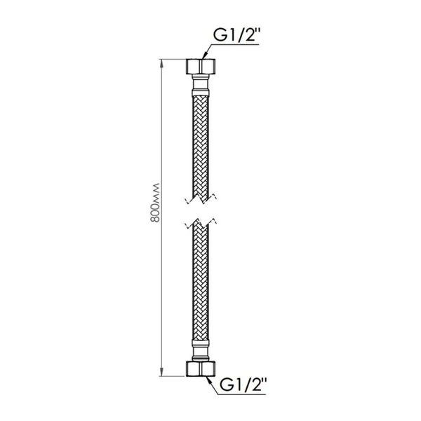 Гибкая подводка для воды Thermo Alliance 1/2x1/2 Standart нейлоновая 80 см 1/2