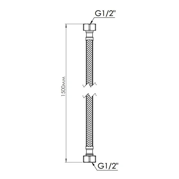 Шланг для воды Thermo Alliance 1/2x1/2 Standart в нейлоновой оплетке 150 см 1/2