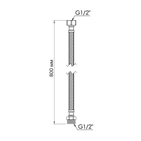Гибкая подводка для воды Thermo Alliance 1/2x1/2 Standart в нейлоновой оплетке 80 см 1/2