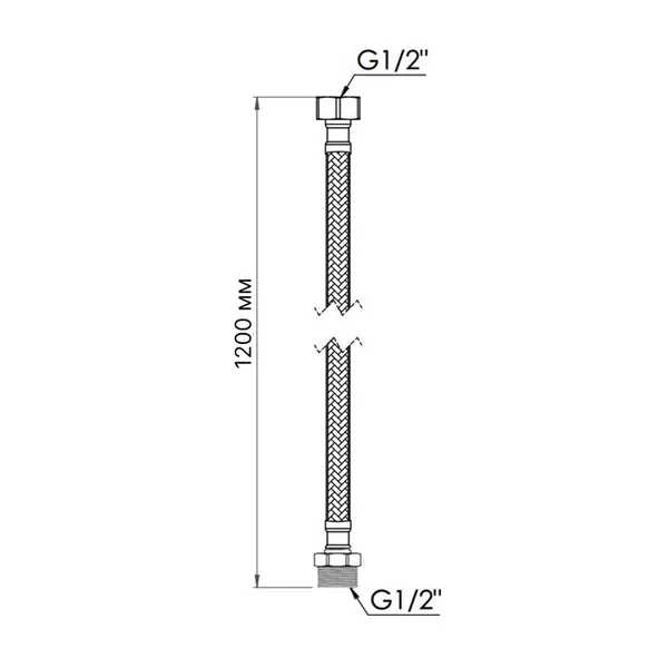 Гибкая подводка для воды Thermo Alliance 1/2x1/2 Standart в нейлоновой оплетке 120 см 1/2