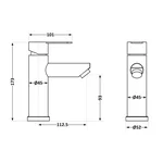 Змішувач для раковини Brinex Pure 001F з нержавіючої сталі графітовий низький (BRIPUR001FGRP)