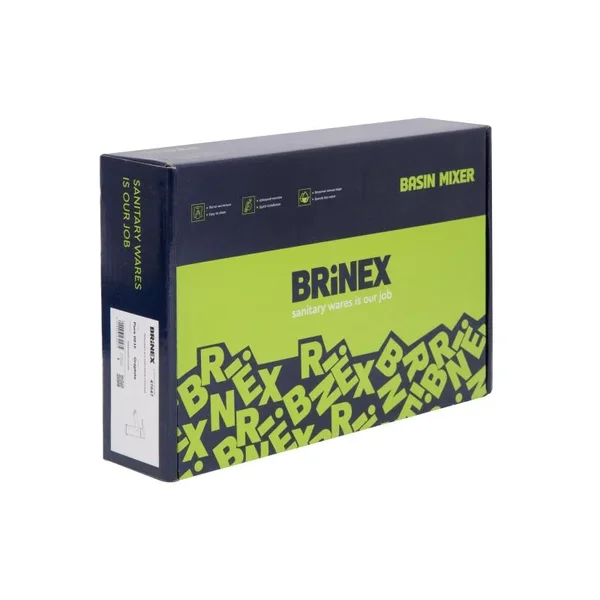 Змішувач для раковини Brinex Pure 001F з нержавіючої сталі графітовий низький (BRIPUR001FGRP)