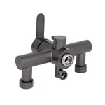 Смеситель для ванны графит Brinex Pure 005 с длинным поворотным изливом с душевым гарнитуром (BRIPUR005GRP)