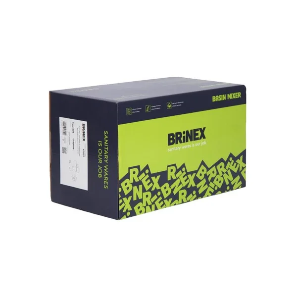 Смеситель для ванны Brinex Pure 006 из нержавеющей стали графитовый с поворотным изливом и душевым гарнитуром (BRIPUR006GRP)
