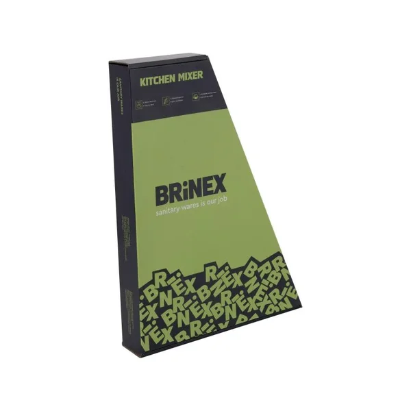 Змішувач для кухні Brinex Pure 015F з нержавіючої сталі чорний матовий U-подібний (BRIPUR015FBLM)