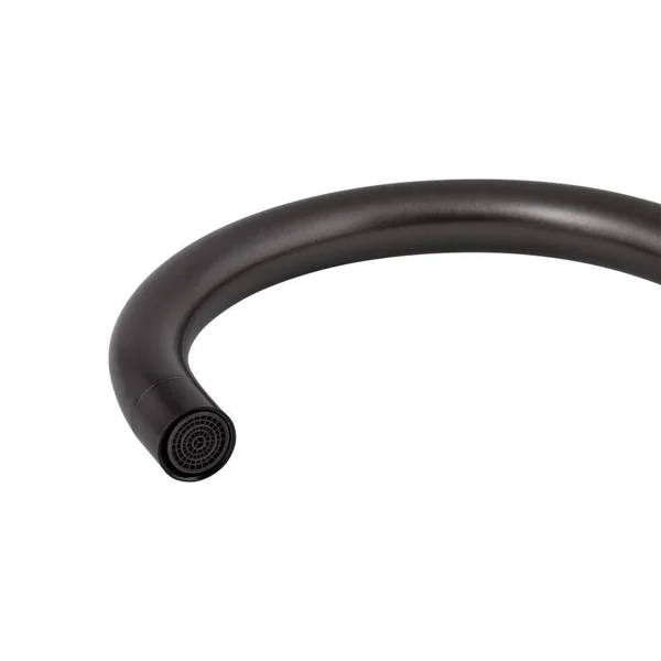 Смеситель для кухни Brinex Pure 015F из нержавеющей стали графитовый с поворотным U-образным изливом (BRIPUR015FGRP)