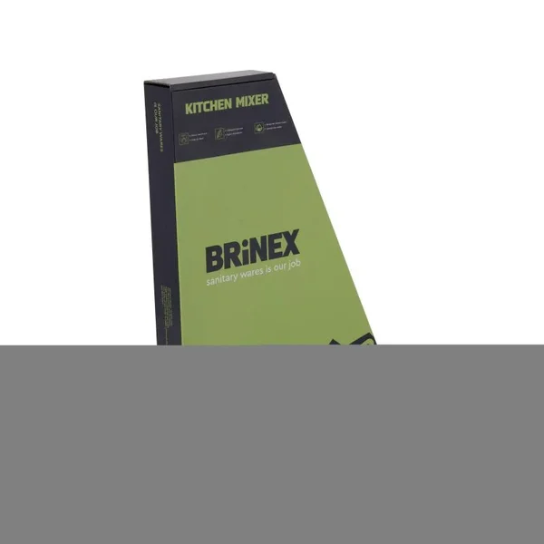 Змішувач для кухні Brinex Pure 015F U-подібний з нержавіючої сталі, хромований (BRIPUR015FCRM)