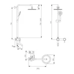 Душевая система Brinex BRIPUR1030NKL Pure 1030 из нержавеющей стали на 3 потребителя (BRIPUR1030NKL)