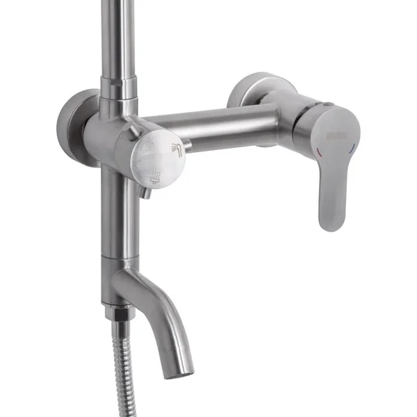 Душевая система Brinex BRIPUR1030NKL Pure 1030 из нержавеющей стали на 3 потребителя (BRIPUR1030NKL)