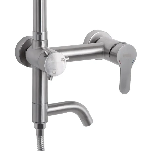 Душевая система Brinex BRIPUR1030NKL Pure 1030 из нержавеющей стали на 3 потребителя (BRIPUR1030NKL)