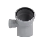 Коліно каналізаційне TA Sewage 110/110/4550/90 2P 110/110/45+50/90 поліпропіленове сіре, двоплощинне ліве (SD00053219)