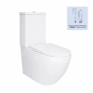 Унитаз напольный Qtap Jay Ultra Quiet с сидением Soft-close 640x360x835 мм QT07222175TW White