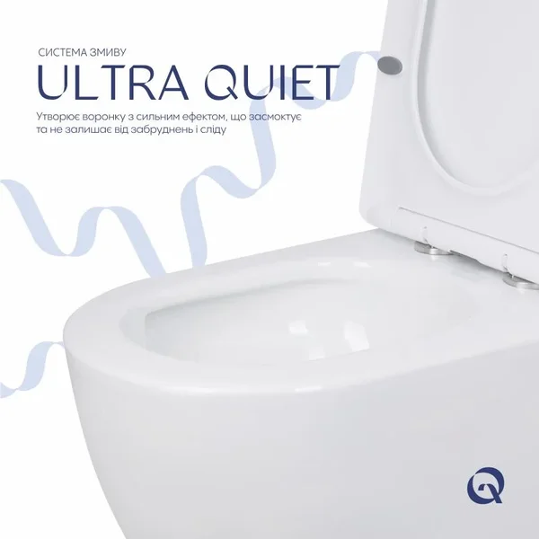 Унітаз підлоговий Qtap QT07222175TW Jay керамічний білий безобідковий із сидінням Soft-close та змивом Ultra Quiet (QT07222175TW)