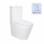 Унітаз-компакт підлоговий Qtap QT16222182TW Swan Ultra Quiet керамічний білий, безобідковий із сидінням Soft-close (QT16222182TW)
