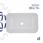 Раковина с донным клапаном Qtap Scorpio керамическая белая врезная прямоугольная 615×390 мм (QT1411K491WN47291)