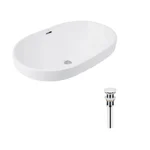 Комплект Qtap Leo: Раковина врізна овальна 590x400x170 мм White + Донний клапан PU02O