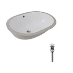 Комплект Qtap Stork: Раковина врезная овальная 570x390x210 мм White + Донный клапан PU02O