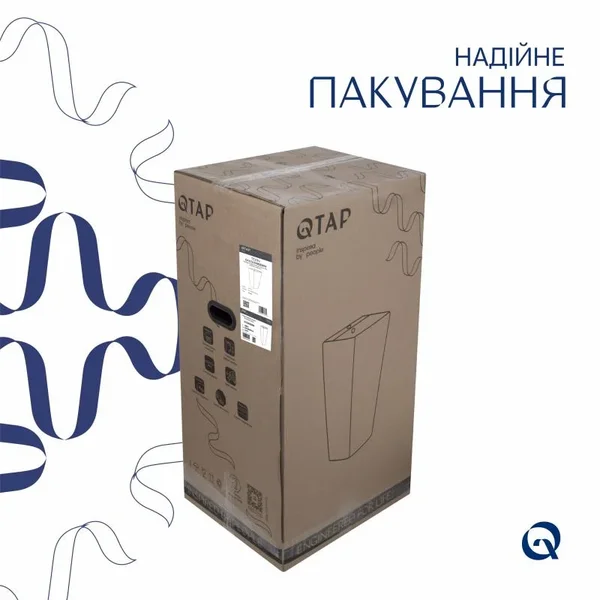 Раковина напольная моноблок Qtap Tern керамическая белая с донным клапаном (QT1711G302WN47320)