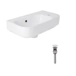 Комплект Qtap Tern: Раковина подвесная прямоугольная правая 450х250х158 мм White + Донный клапан PU02O